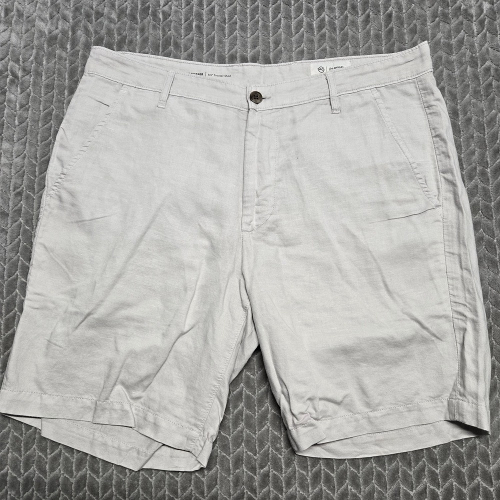 AG Adriano Goldschmied Shorts Mens 34 The Wanderer Trouser Linen Blend Chino